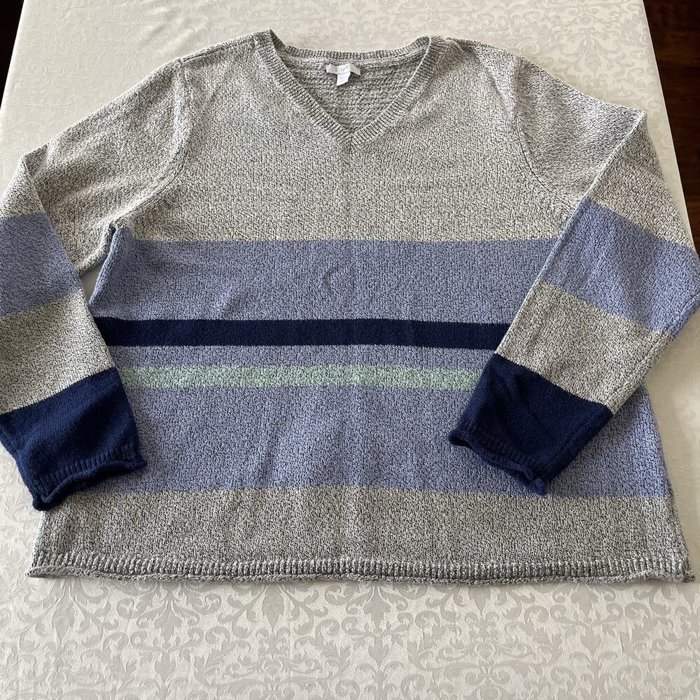 J. Jill V-Neck Sweater L Petite Gray, Periwinkle, Navy, Mint Green Women's